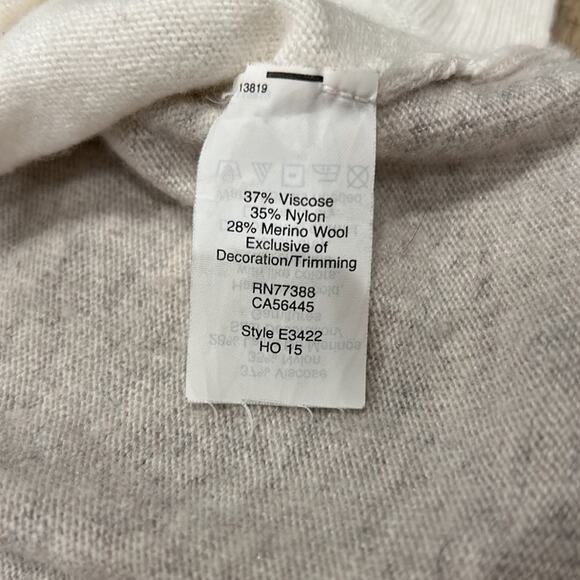 J.Crew Factory Women's Embroidered Polka Dot Sweater White Gray Size L - Picture 7 of 8